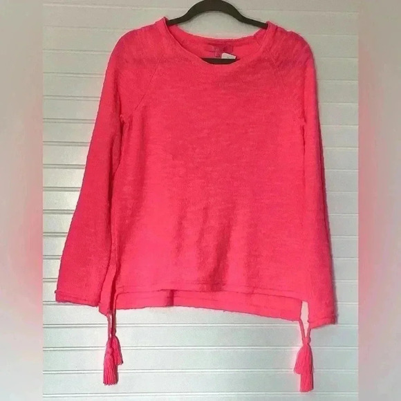 Lilly Pulitzer Jody Sweater in Love Potion Pink Size Small Tassel Sweater tunic - Picture 8 of 10